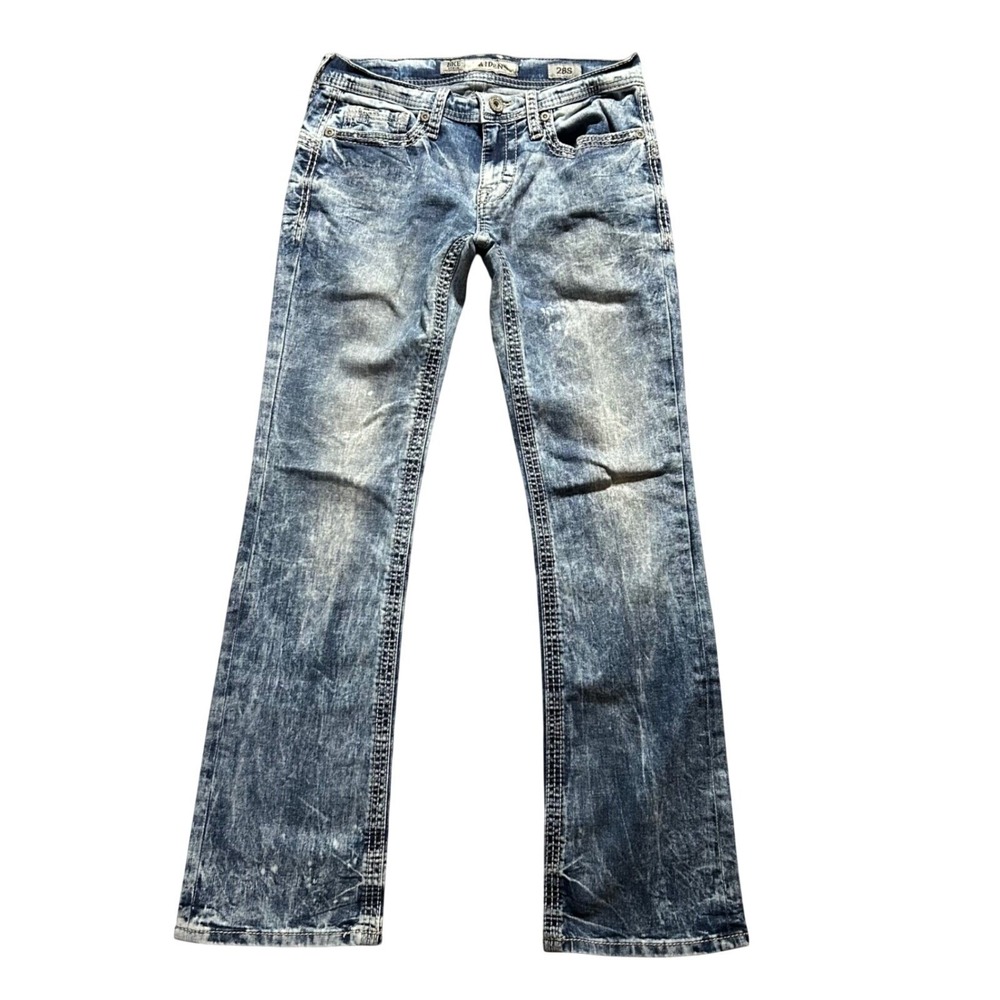 BKE Aiden Jeans Womens 28S (ACT 30x31) Blue Acid Wash Straight Leg Denim
